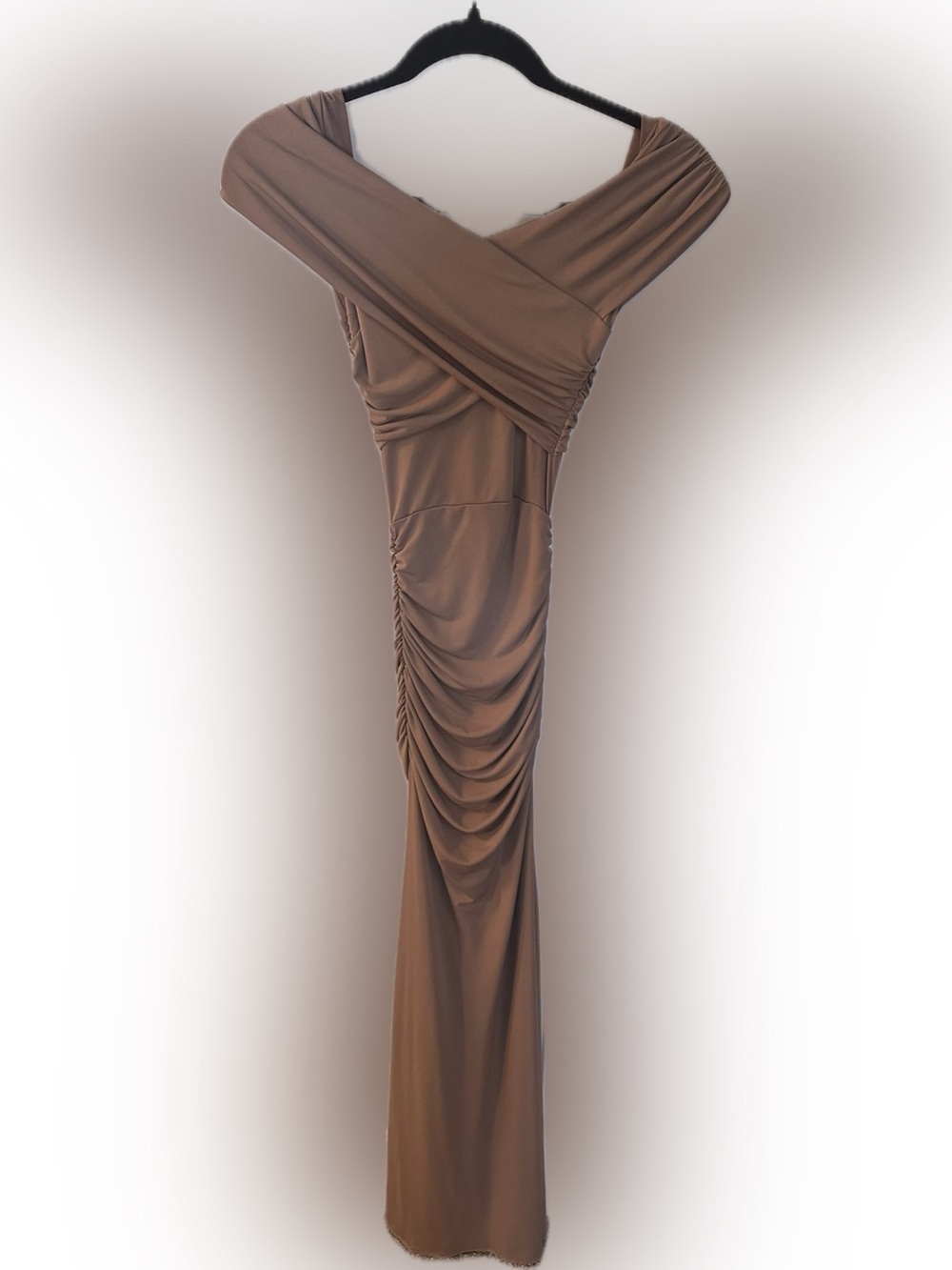 Windsor Taupe Ruched Gown